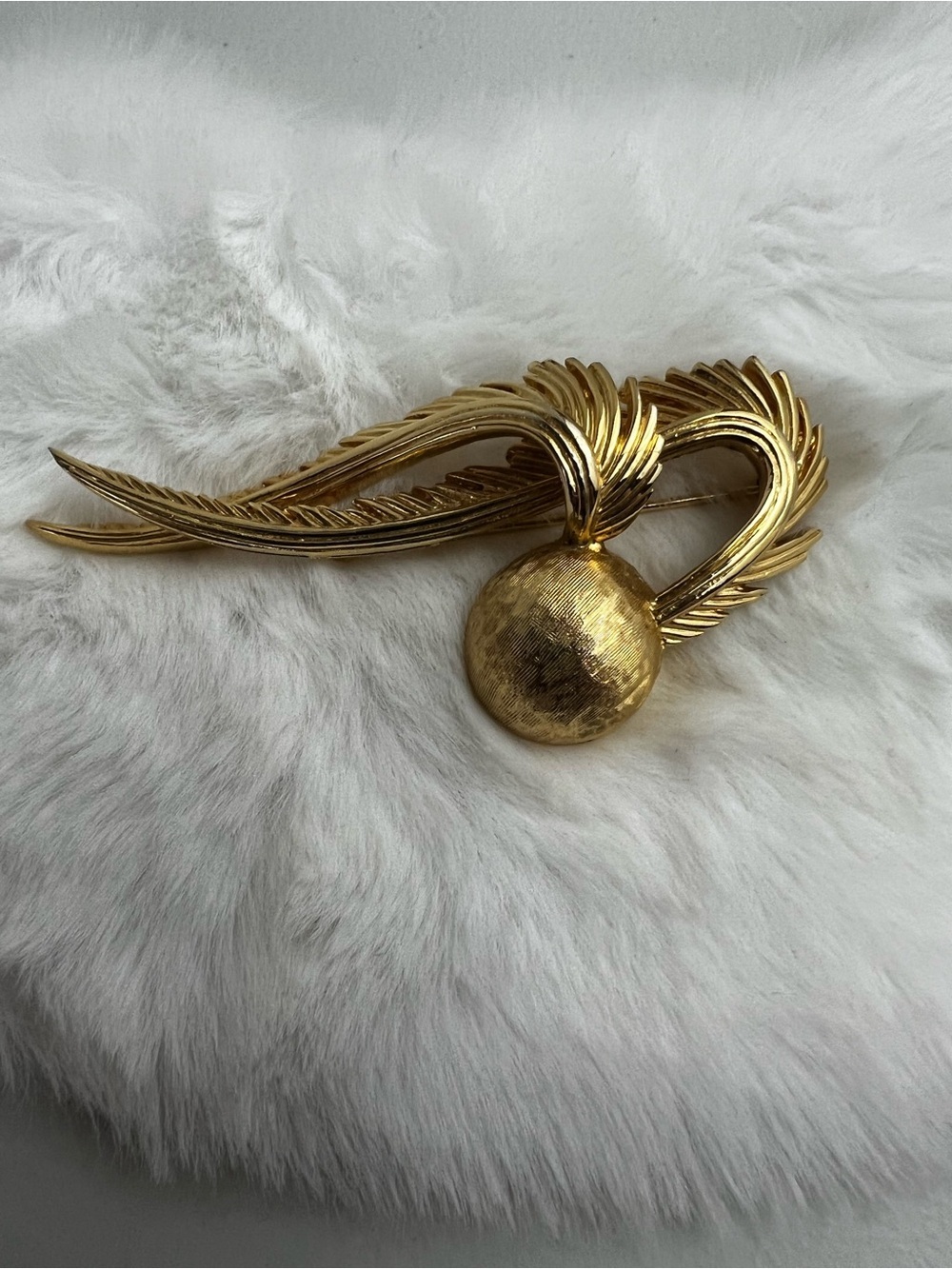 Vintage Marcel Boucher Signed Gold Tone Wing Brooch Pin #8538